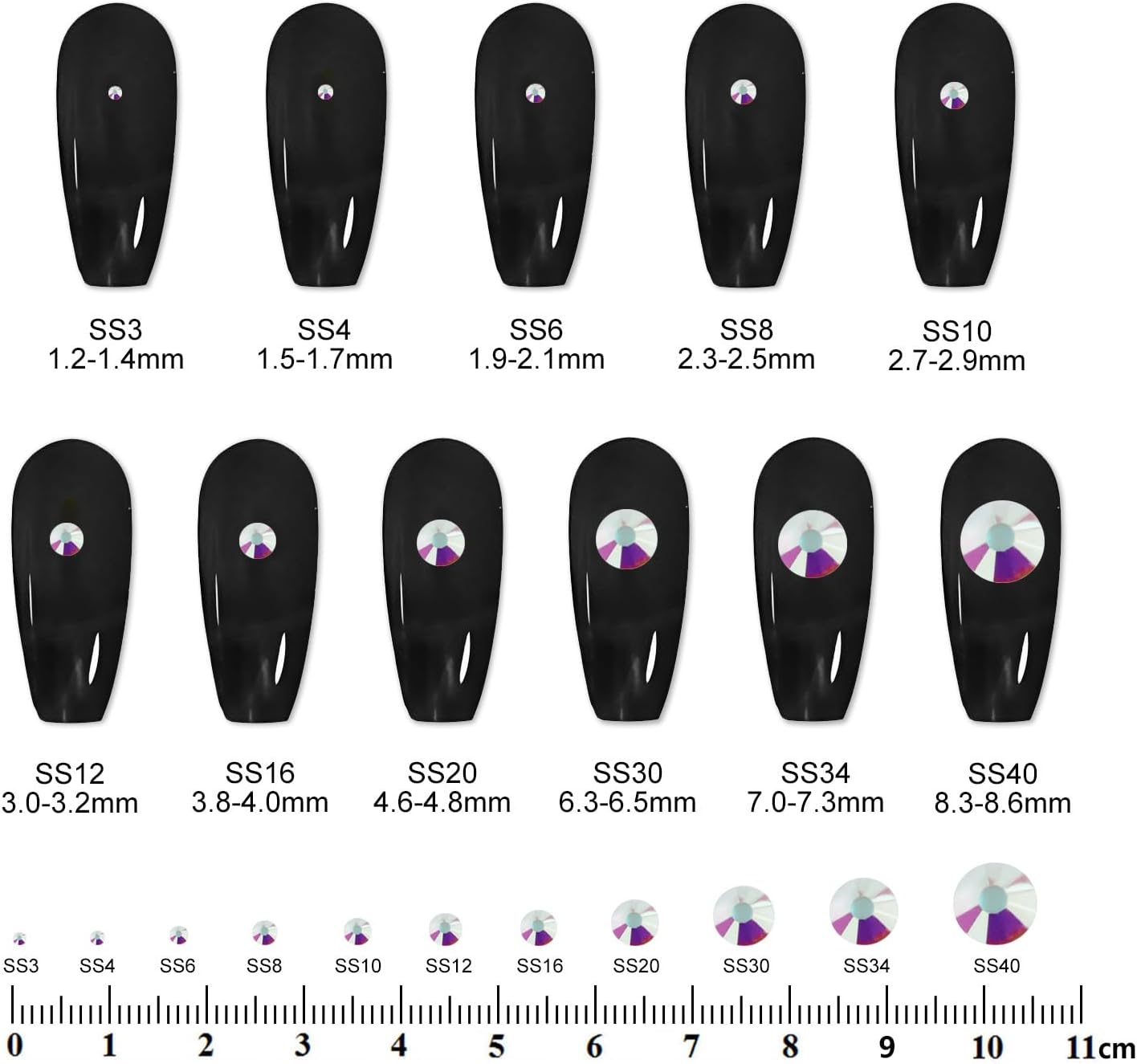 400PCS SS30 Flatback Rhinestones | 12-Facet Diamond-Cut Glass Gems for Nail Art, Clothing, DIY Crafts |Glue-On Decoration Stones with Silver Backing(Transparent AB)