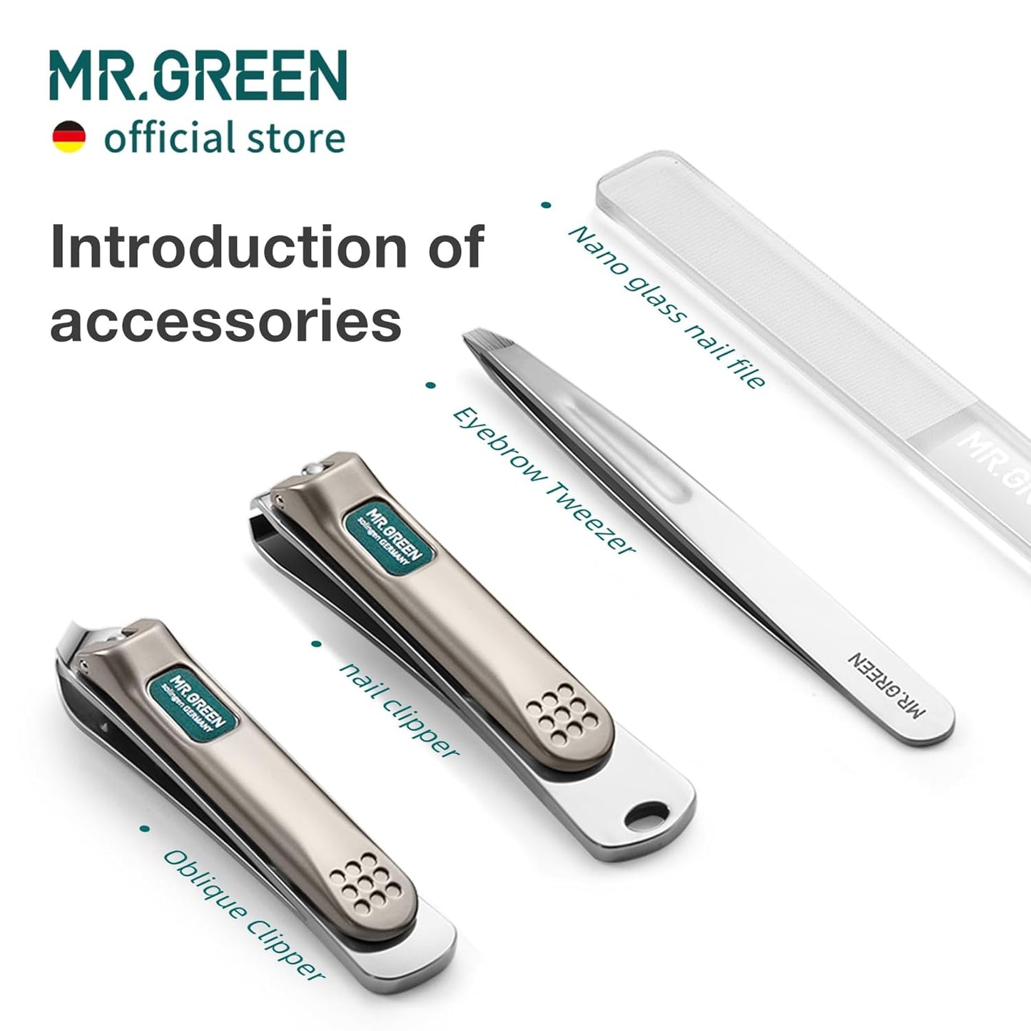 MR.GREEN Colorful Manicure Set Practical Pedicure Kits Nail Clippers Personal Care Tools Facial Hair Scissors with Fashion Case (Mr-6683 Orange)