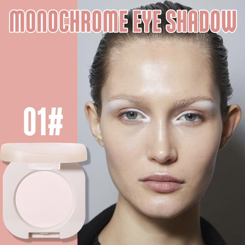 Pressed Single Matte Eyeshadow Palette Makeup, Matte nude White Eyeshadow For Women, Pigmented Waterproof Sombras Para Ojos, Single Pressed Powder Vegan, Talc, Paraben & Cruelty Free(01)