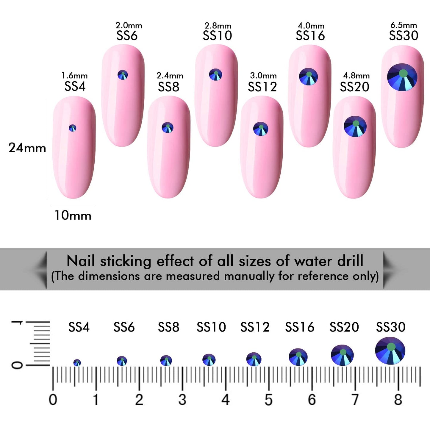 1440Pcs Jet Ab Crystal Rhinestones,Glass Flatback Rhinestones Gemstones Mini for Nail Face Makeup Art Crafts Clothes Decoration -(SS4,1.6mm,Jet Ab)