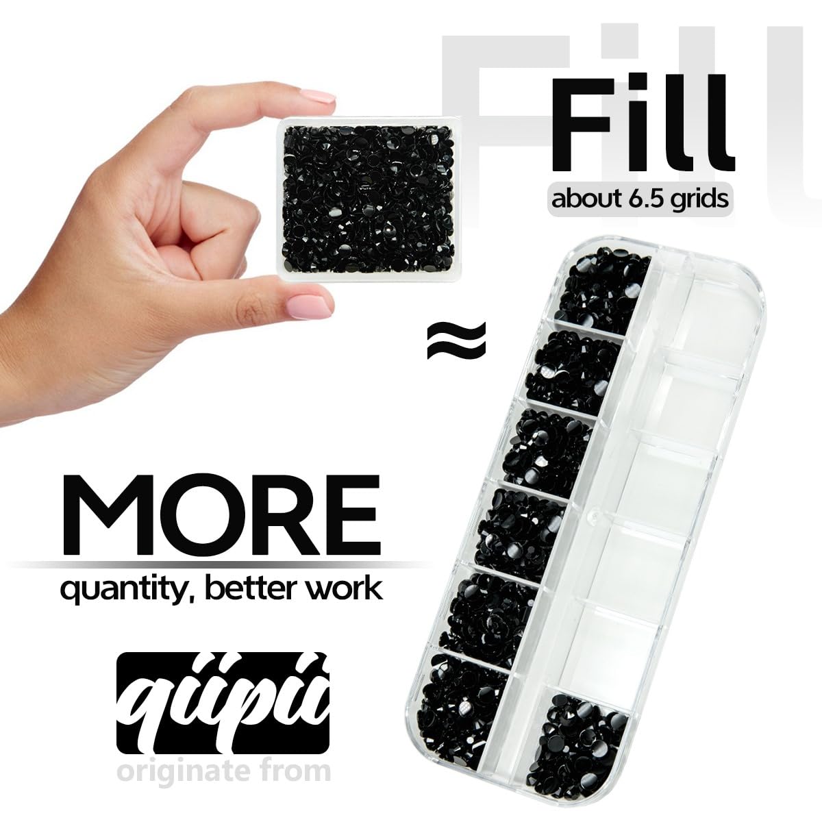 Pure Black Resin Rhinestones for Crafting 3mm 4mm 5mm Flatback Jelly Stones Bulk SS10 SS16 SS20 Non-Hotfix Diamonds Gems for Nails Face Eyes Makeup Body Mugs Tumblers DIY Crafts Clothes Shoes