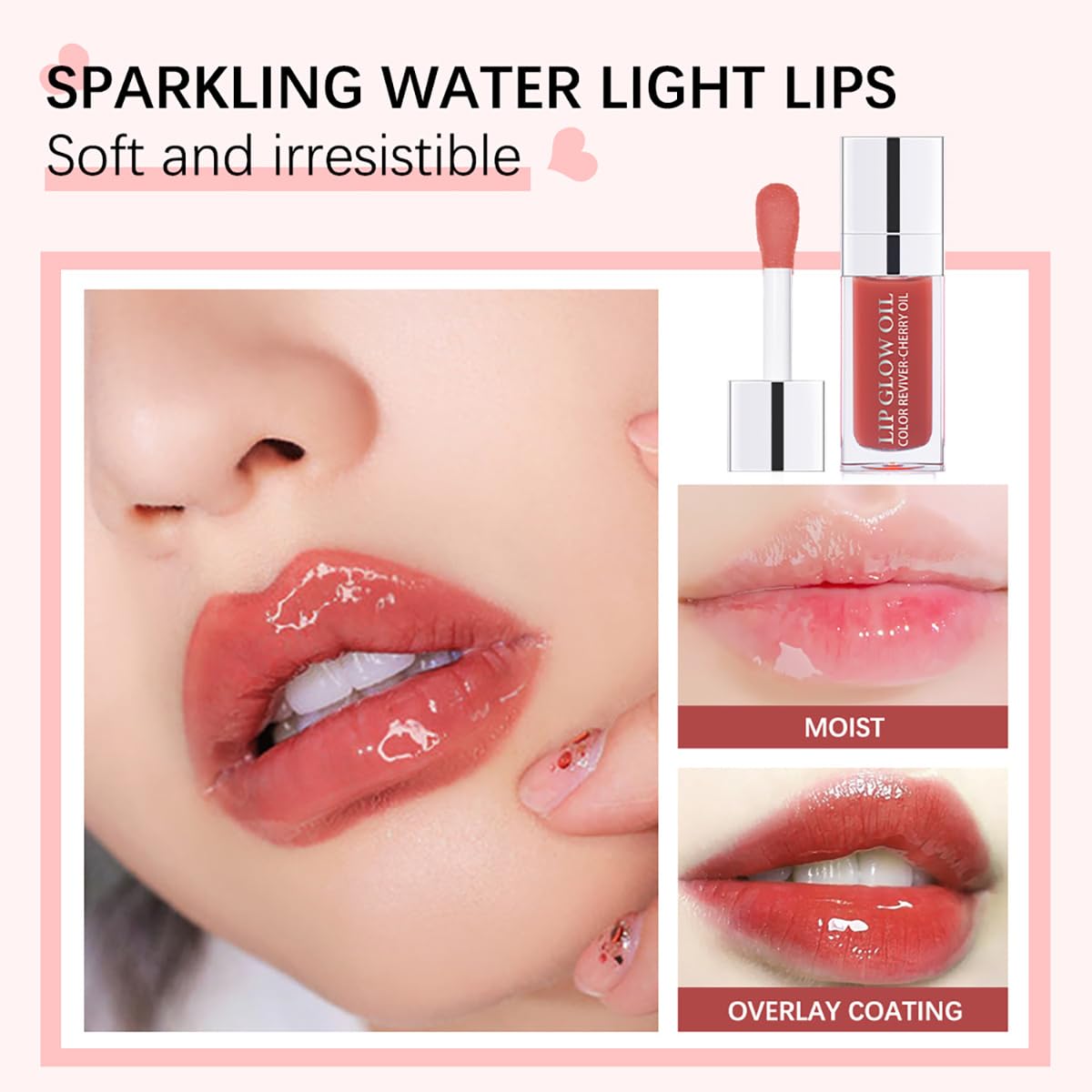 Hydrating Lip Glow Oil Moisturizing Plumping Lip Tint Lip Gloss Transparent Lip Balm Long Lasting Nourishing Repairing Lightening Lip Lines (012#+015#)