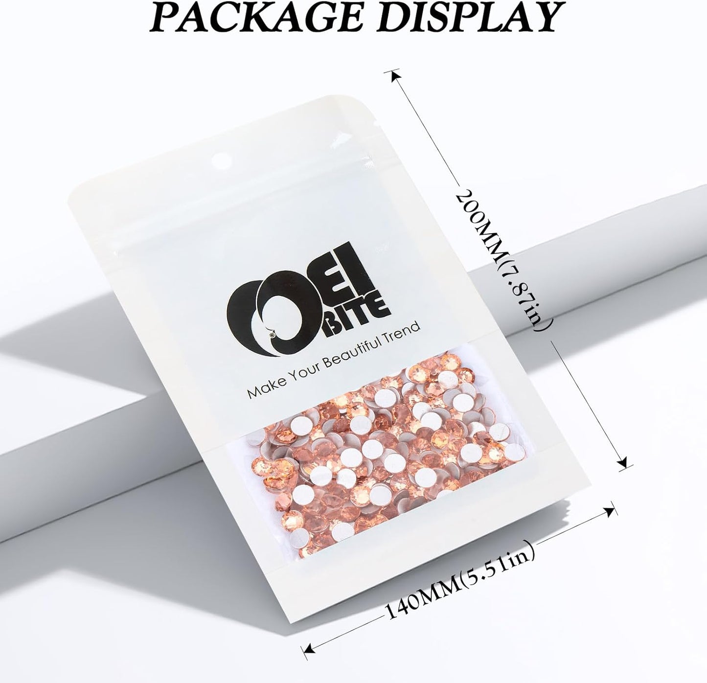 Champagne Flatback Rhinestones, Glass Rhinestones for Nail Art and Craft, Glue Fix, Loose Crystal Gemstones(Champagne, SS12, 2880pcs, 2.9-3.0mm)