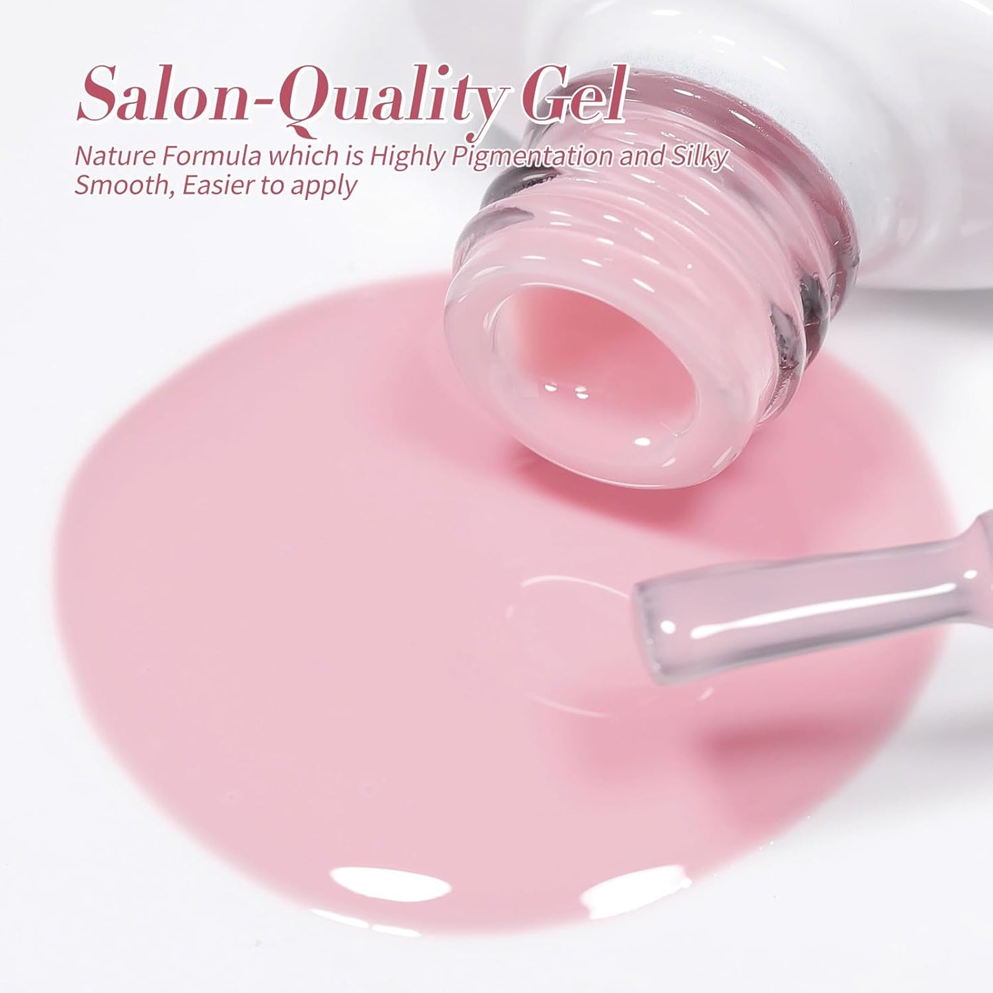 Born Pretty Jelly Pink Gel Nail Polish Set,Nude Pink Translucent Gel Polish,6 Transparent Sheer Colors Soak Off U V Light Cure Gel Polish Kit Nail Art Manicure DIY Kit Home Salon 7ML