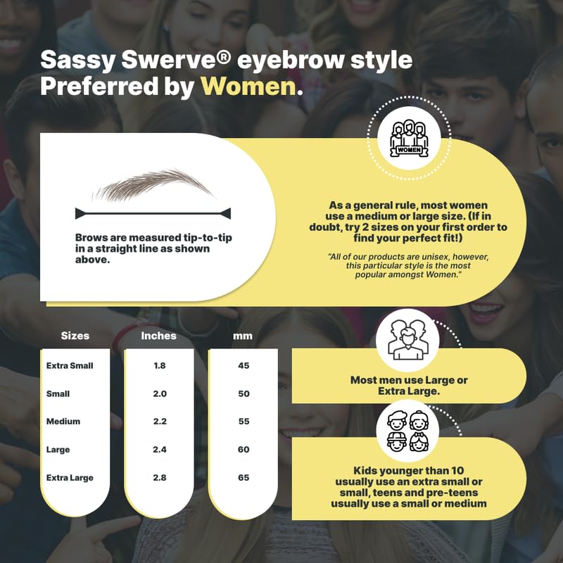 50 Pairs Dark Brown Temporary Eyebrow Tattoos, Waterproof and Smudge-Proof Medium Sassy Swerve Style Realistic Eyebrow Stickers for Women, Easy to Apply, Won't Work on Existing Brows