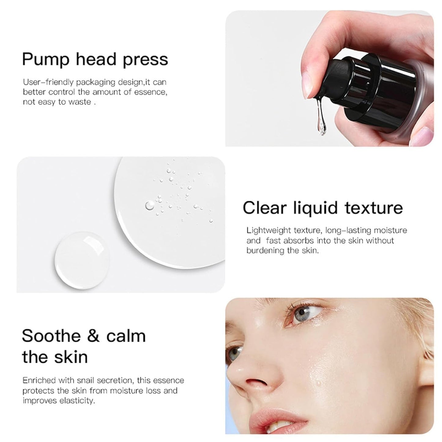 2PCS Advanced Snail Mucin 96% Power Repairing Essence, Snail Mucin 96% - Anti-Aging Serum, With Snail Secretion Filtrate For Dull (02)