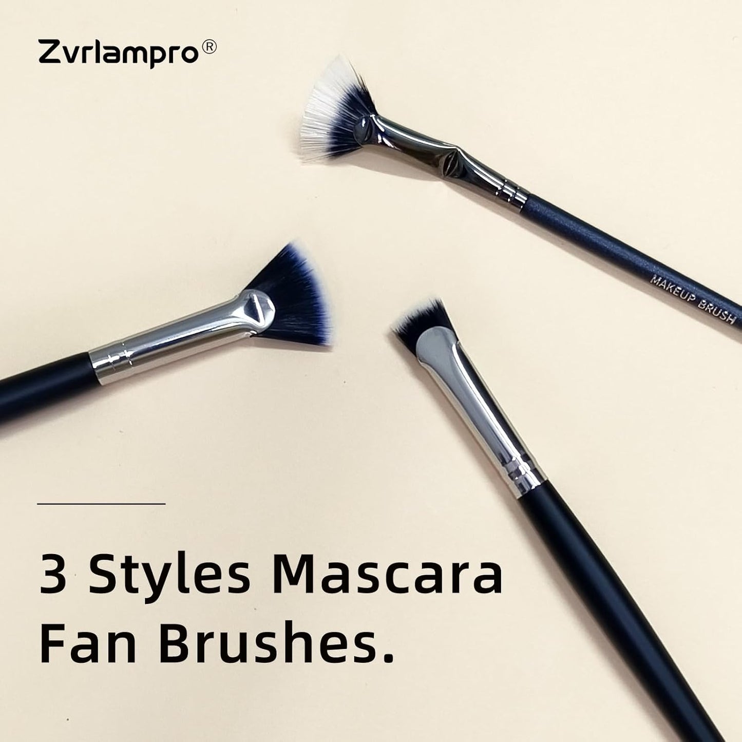 Fan Mascara Brushes, 3Pcs Eyelash Brush, Eyebrow Brush Lash Wand for Lashes, Facial Fan Brush for Eyelash Clumping. (Fan brush)
