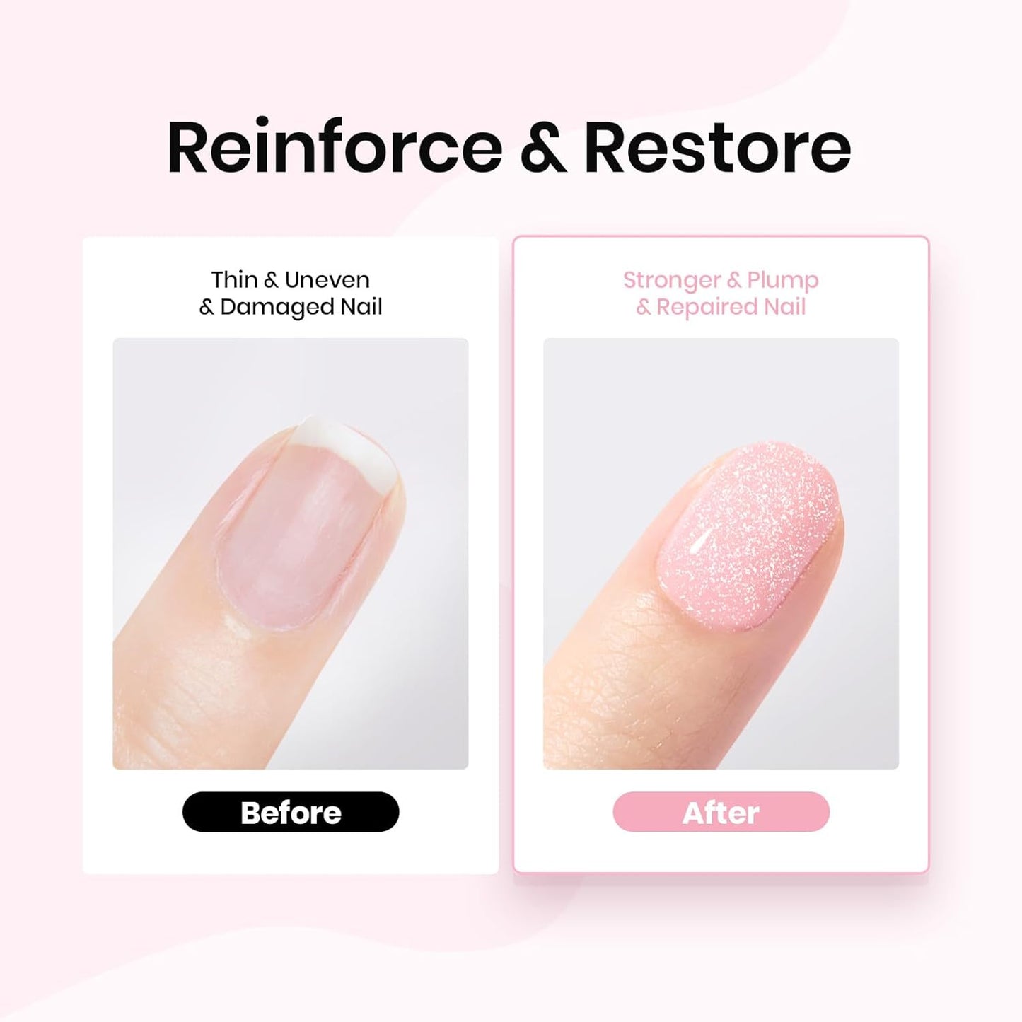 Beetles Base Color Gel Nail Polish Set – 6 Colors Nude Gel Polish, 5 in 1 Builder Rubber Base Coat, Self Leveling Soak Off Strengthening for Natural Nails and French Manicure