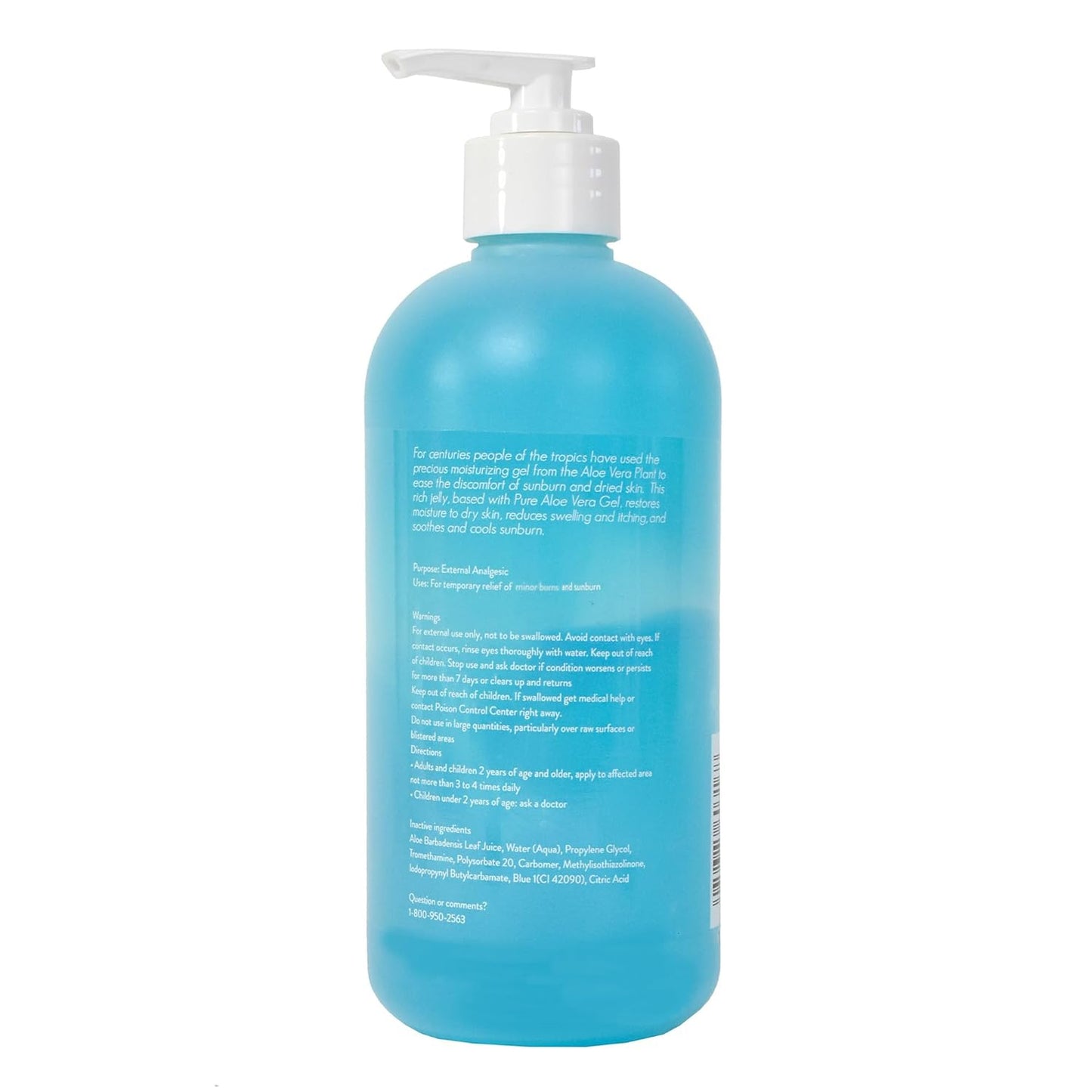 Aloe Ice Sunburn Relief Jelly – Face and Body Organic After Sun Gel – with 96.6% Pure Aloe Vera Gel – Reef Safe – Alcohol- and Fragrance Free – 16oz