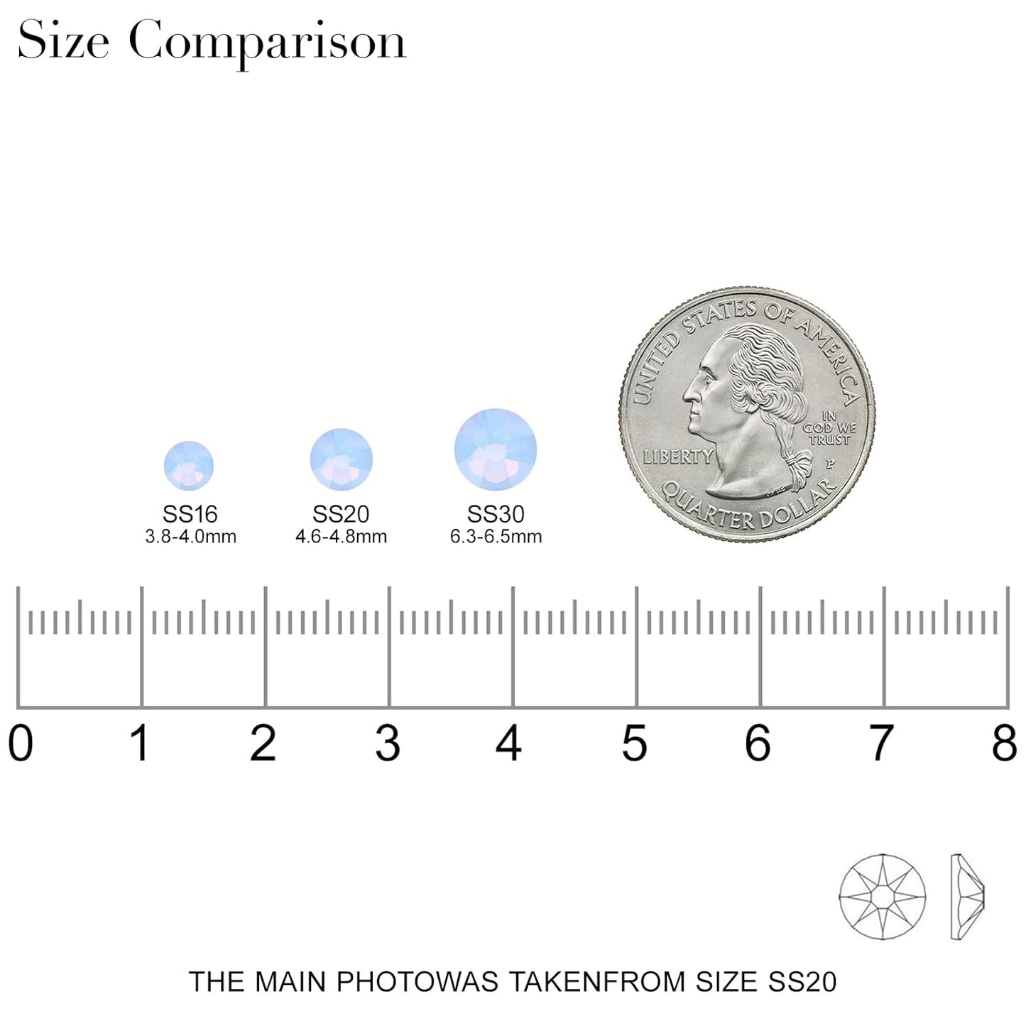 Novani Blue Opal Rhinestones 1440pcs Flat Back Round Rhinestone Style 2088 Sparkly Crystal Gemstones for Nail Art and Crafting SS20,4.6-4.8mm