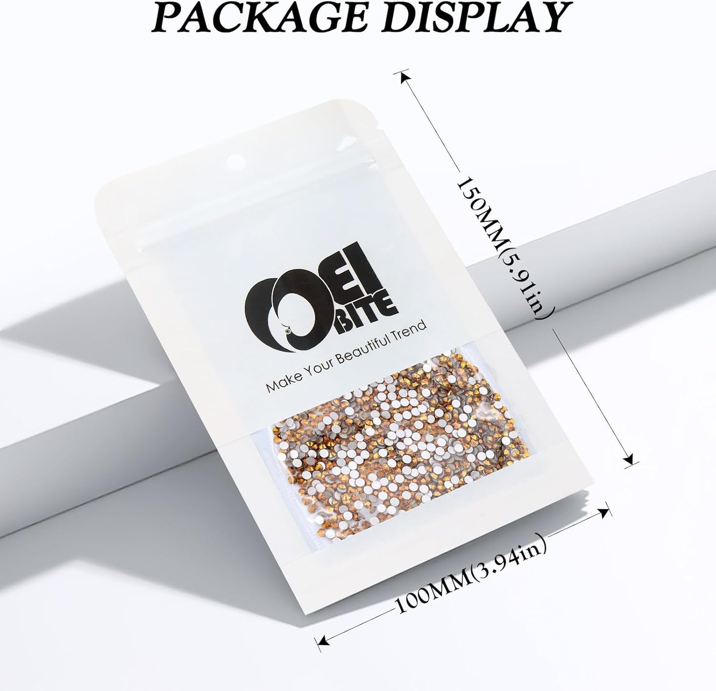 Gold Flatback Rhinestones, Glass Rhinestones for Nail Art and Craft, Glue Fix, Loose Crystal Gemstones(Gold, SS6, 2880pcs, 1.9-2.0mm)