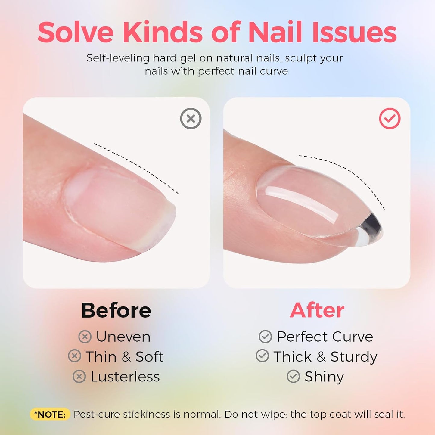 Builder Gel for Nails, 60g Creamy Amber Hard Gel for Nail Extension with 10 Nail Forms, Strengthener & Thickening, UV LED Lamp Cured Sculpture, Repair Broken Nails, Salon DIY Manicure Kit