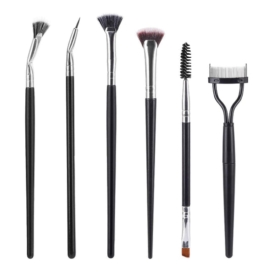 6 Pack Eyelash & Eyebrow Combs, Dual-ended Spoolie Mascara Brush and Lash Separator Tool for Eyelash Extensions