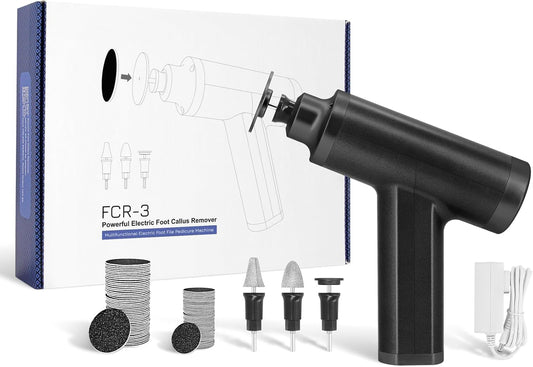 Upgraded Electric Callus Remover for Feet 4500rpm, Adjustable Speed Professional Electric Foot Sander Grinder Foot File for Calloused Feet Dead Hard Cracked Skin, with 4 Interchangeable Heads (Black)