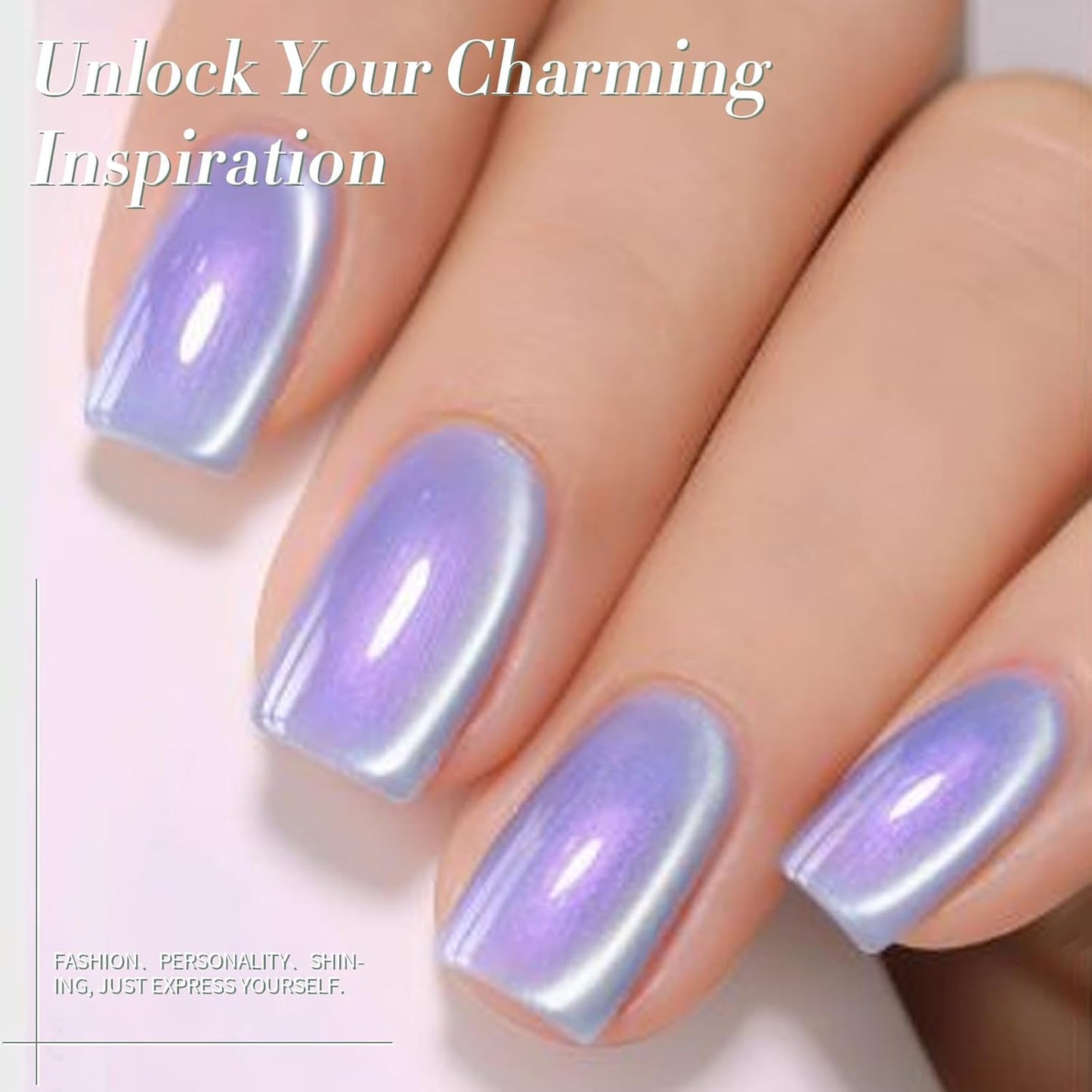 Born Pretty Cat Magnetic Eye Gel Nail Polish, Fairy Purple Glitter Cat Magnetic Gel Nail Polish for Nail Art Manicure Salon DIY at Home 15ML