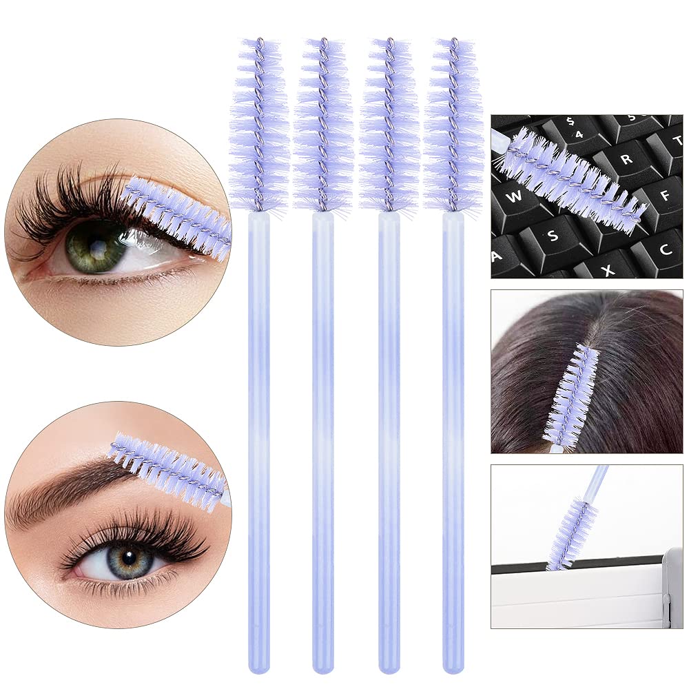 300 Disposable Mascara Wands Eyelash Brush Spoolies for Eye Lash Extension Eyelash Extension Supplies Makeup Tools Accessories (New Light Purple-300 pcs)