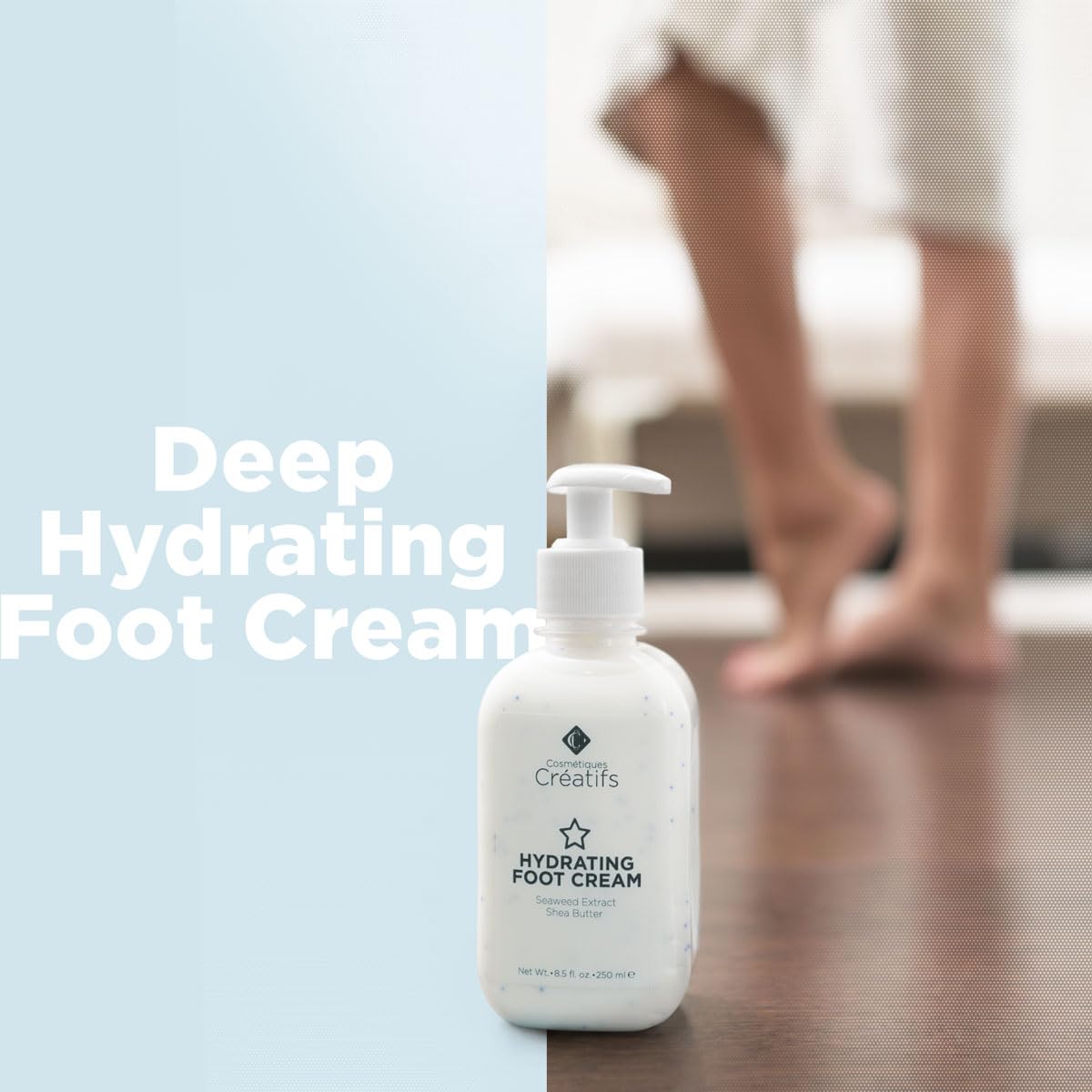 Hydrating Foot Cream for Dry Cracked Heels and Feet, 8.5 fl. oz., Deep Moisturizing Seaweed Extract and Shea Butter, Restores Soft Supple Skin