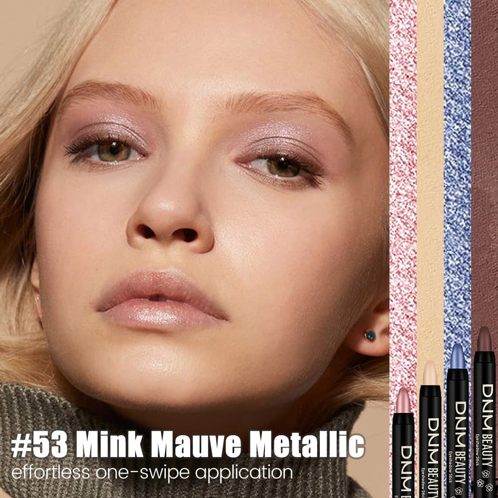 Mauve Metallic Cream Eye Shadow Stick Makeup for Women, Mauve Metallic Eyeliner Pencil Eyeshadow Brightener Stick for Eyes, Waterproof Eyeshadow Applicator Blendable, sombras para ojos 53#