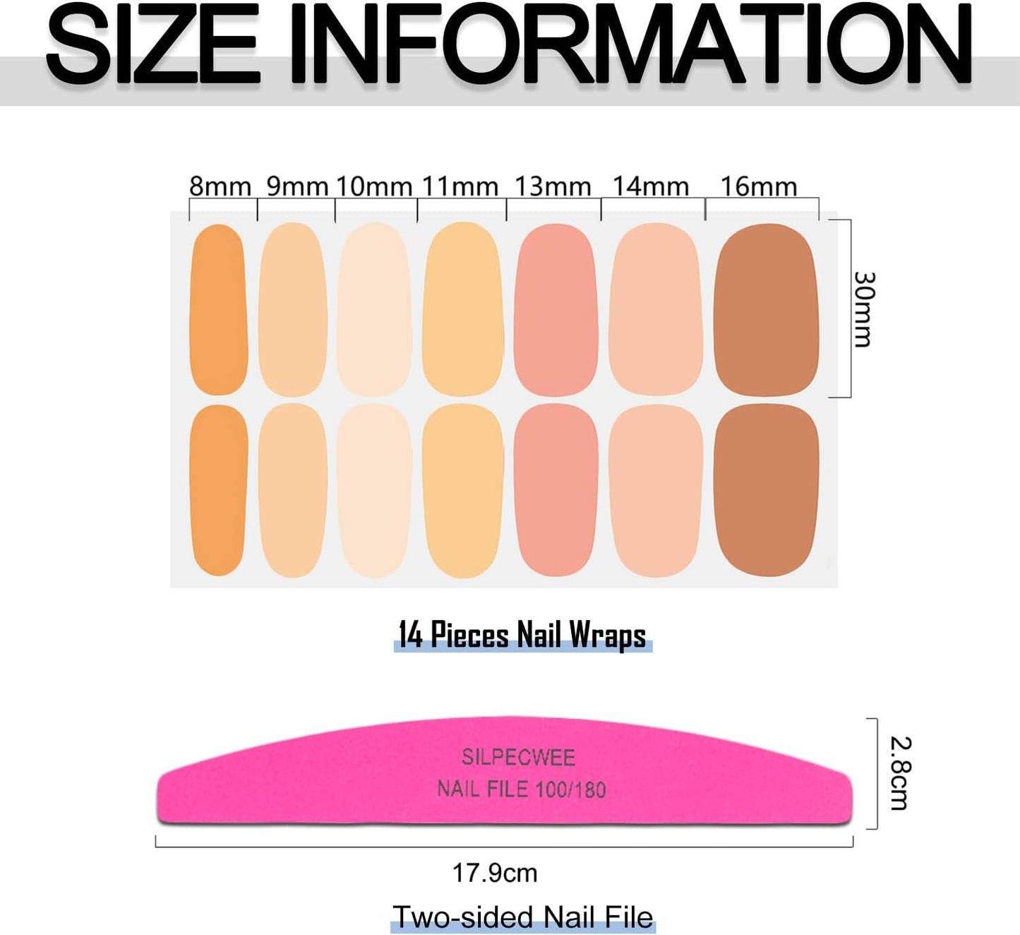 SILPECWEE 16 Sheets Full Nail Wraps for Women Stick on Nail Polish Strips Gel Nail Strips Self Adhesive Nail Polish Stickers Thanksgiving Fingernail Sticker Nails Manicure Kit with Nail File