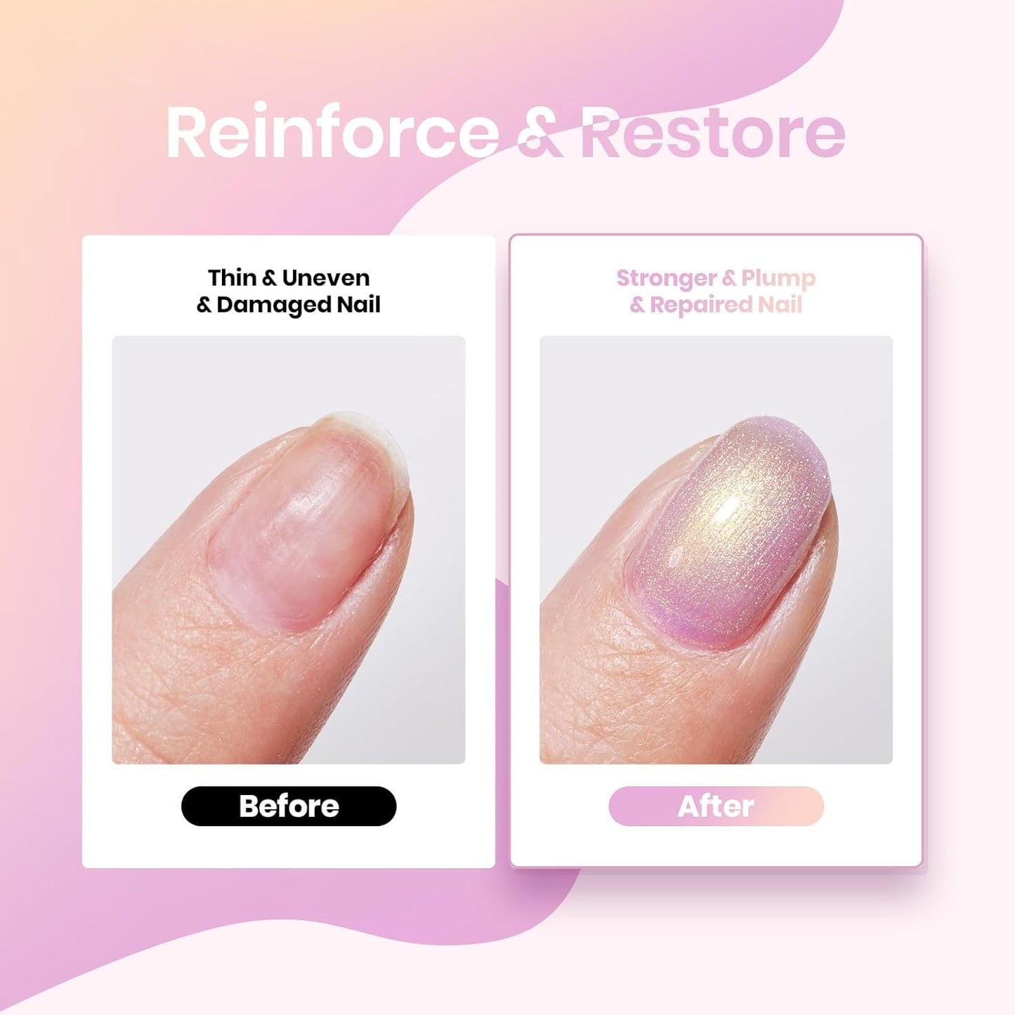 Beetles Pearl Rubber Base Gel Set- 6Pcs Pastel Rubber Base Coat Shimmer Pearl White Pink Purple Mermaid Nail Drawing Builder Gel 5-in-1 Soak Off Nail Strengthener UV Light Cure for Women