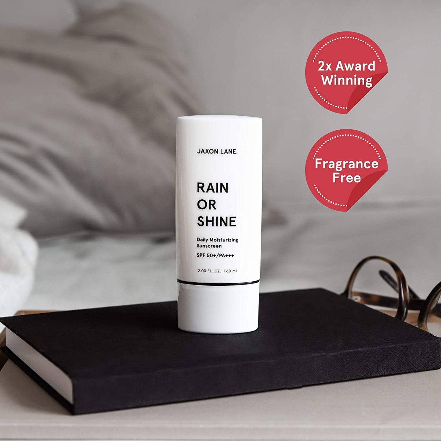 RAIN OR SHINE Anti Aging Face Sunscreen SPF 50 for Clear Skin w/Green Tea, Hyaluronic Acid, Vitamin E Oil, Ginseng Extract, Licorice Root, SPF Moisturizer for Face & Body Cream 2.03 Oz, Unscented, 2Pk