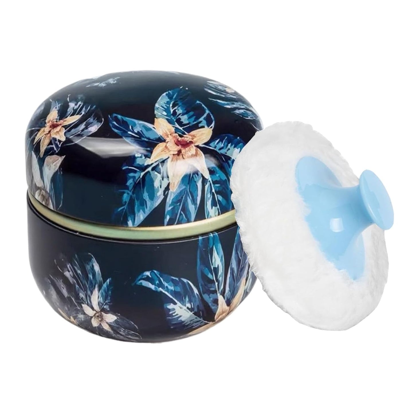 Body Powder Puff and Container, 3.35" Portable Dusting Powder Container with Soft Puff Loose Powder Case Box Jar with Lids for Baby Women Home and Travel Use
