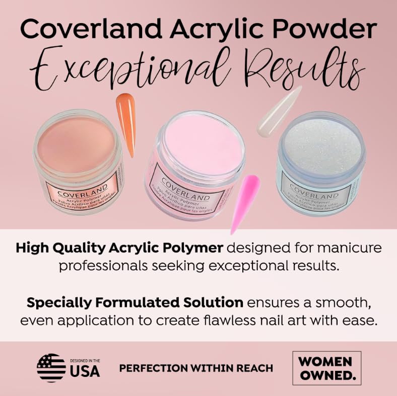 Tones Coverland Acrylic Nail Powder "Girls Trip" - Limited Edition Acrylic Powder for Nail Design, Sculpting, and Masking Nail Bed Imperfections - Professional Acrylic Nail Supplies - (1.5 Oz)