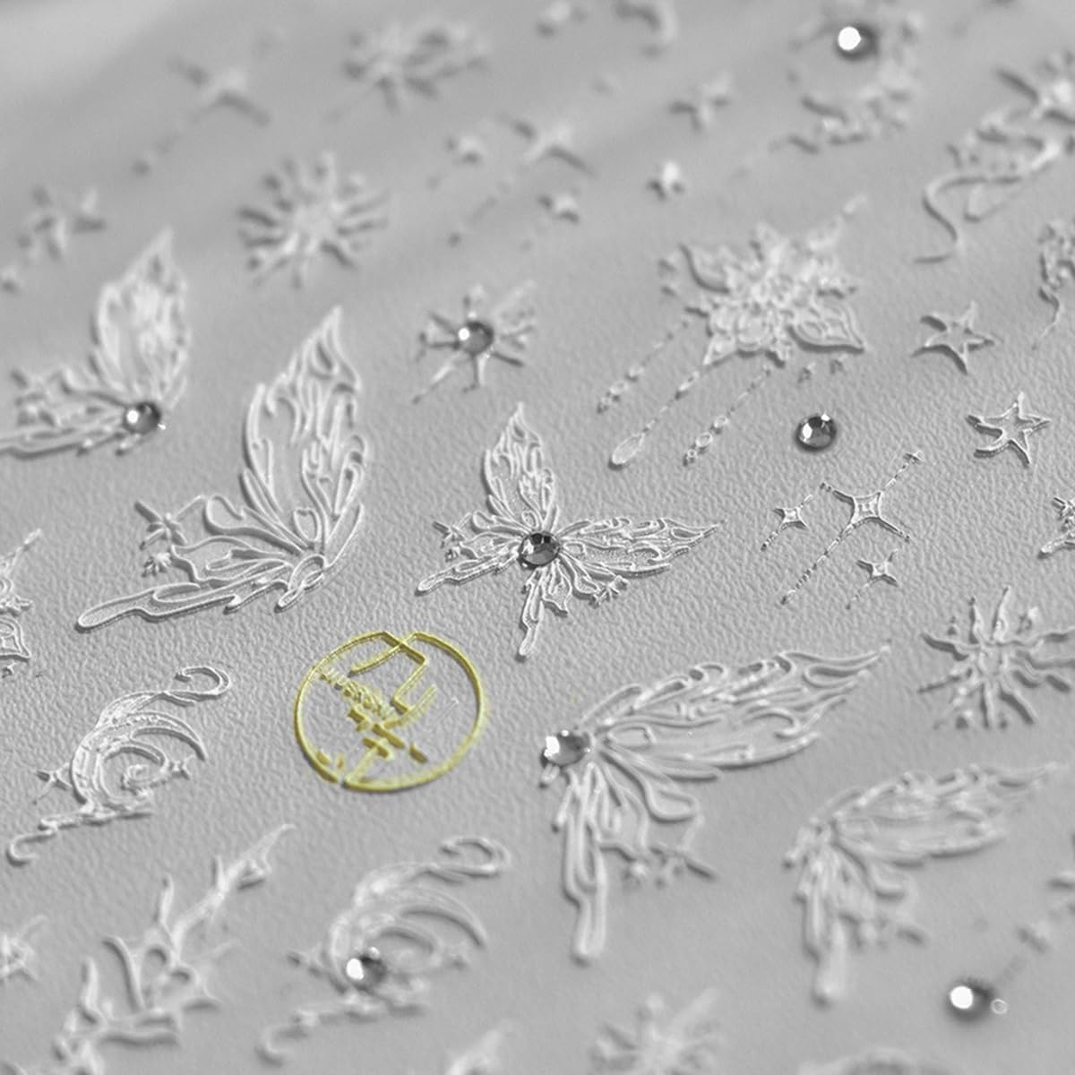 Butterfly Nail Art Stickers Silver Butterfly Nail Stickers 5D Embossed Nail Decals Accessories Glitter Sparkly Adhesive Slider Manicure Supplies for Women DIY Decorations