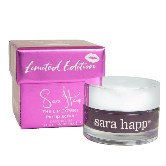 Sara Happ The Passion Fruit Lip Scrub - Gently Exfoliate, Polish, and Revitalize Dry Lips with Sugar Crystals, Jojoba, and Grape Oils. Vegan, 0.5 oz