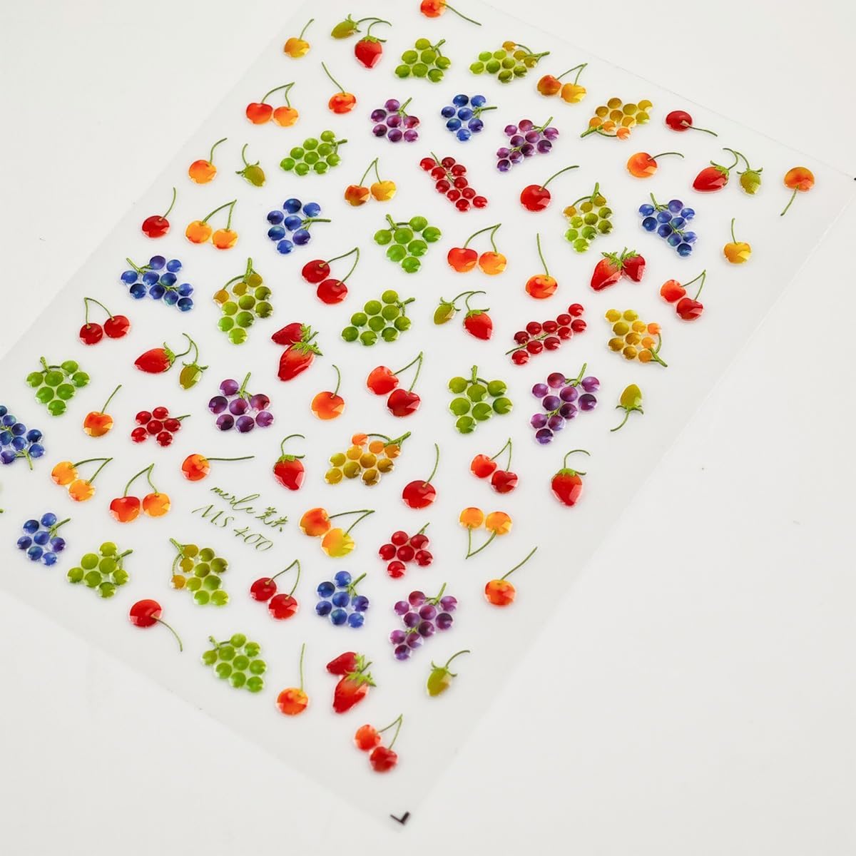 Fruit Nail Art Stickers Summer Colorful Nail Stickers 5D Embossed Cute Manicure Decals Accessories Self Adhesive Slider for Women DIY Nails Art Decorations Accessories