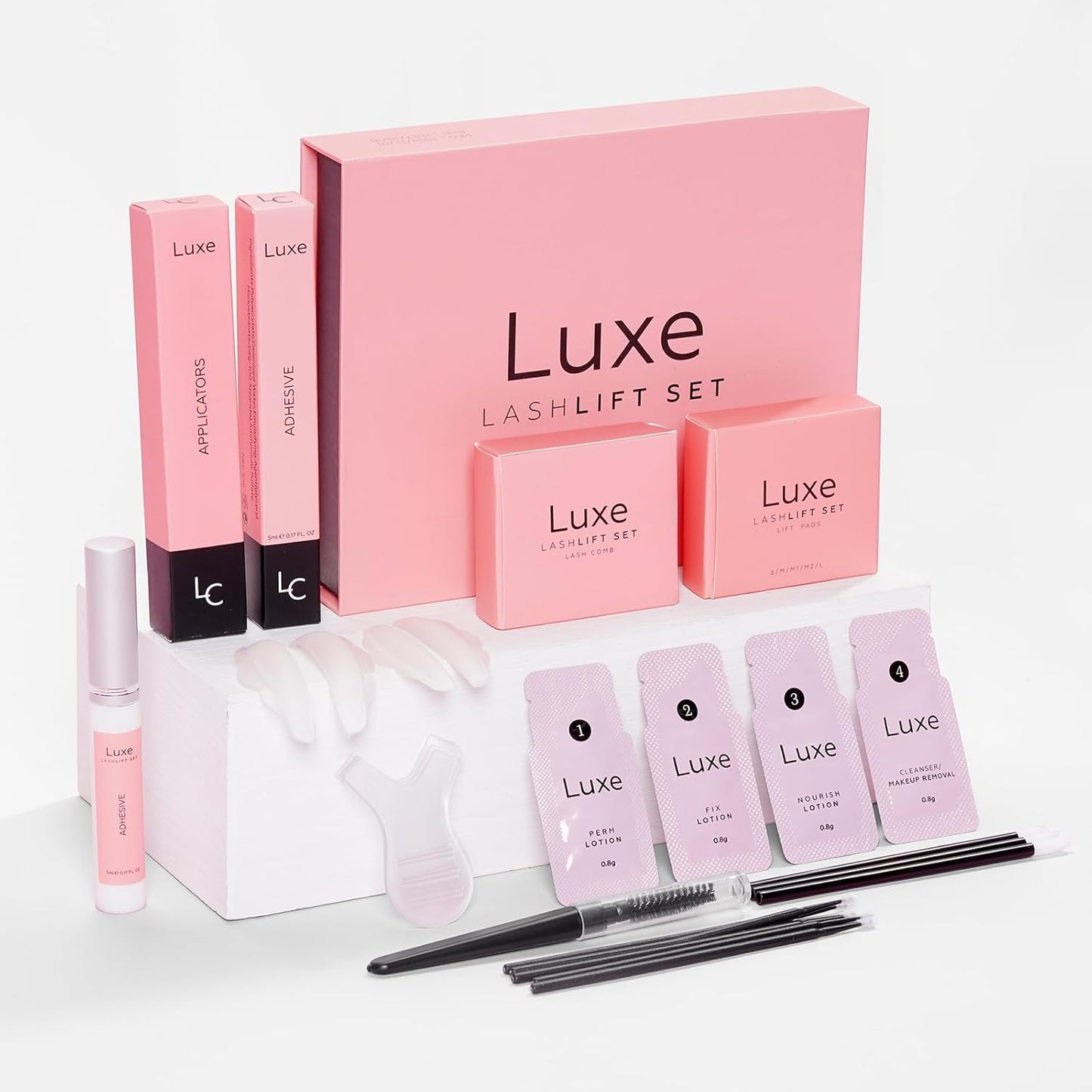 Luxe Cosmetics - Lash Lift Kit - Complete Set for Eyelash Lifting - New Pro Version - Easy to Apply and Long Lasting Finish - Professional Results up to 8 Weeks