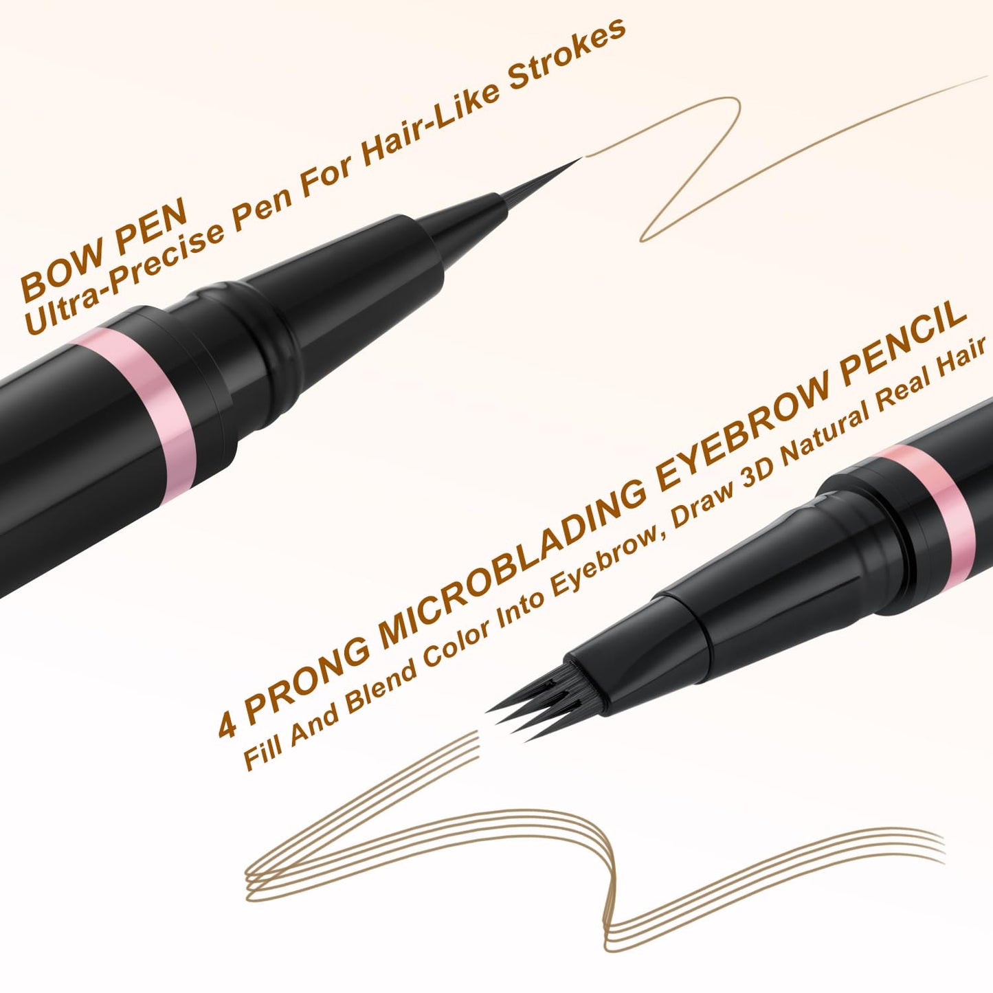 Eyebrow Pencil Makeup Kit, with Waterproof 2-IN-1 Microblading Eyebrow Pen, Eyebrow Pomade, Eyeliner and Dual-ended Eyebrow Brush, Brow Pencil Kit for Natural Eyebrows - Dark Blonde