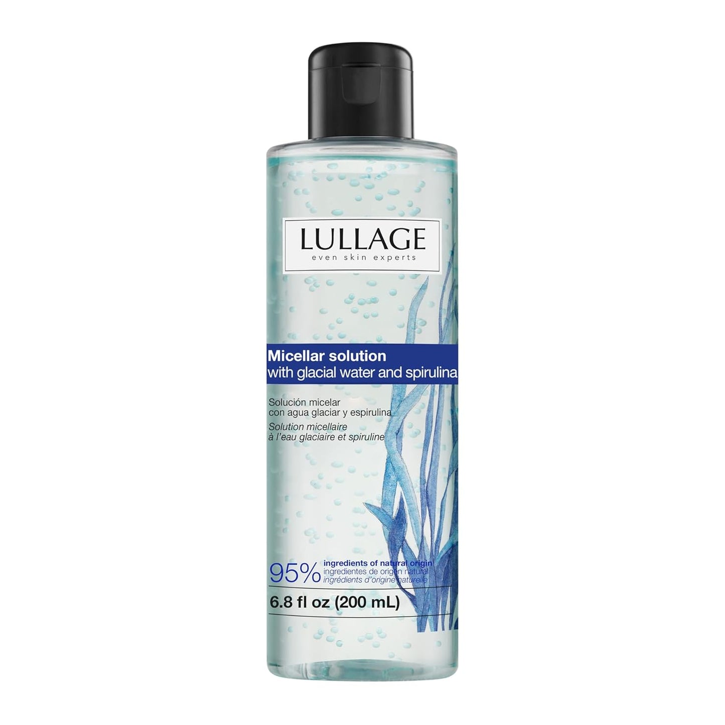 LULLAGE Micellar Water Makeup Remover – Cleanser with Niacinamide, Spirulina & Glacier Water Solution for All Skin Types | Removes Waterproof Makeup | 6.8 Fl Oz