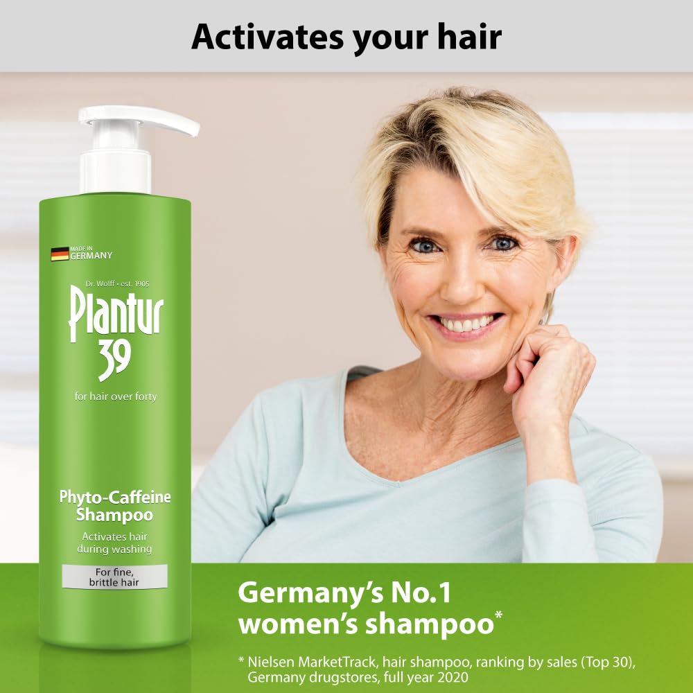Plantur 39 Fine and Brittle Hair Shampoo (16.9 fl oz) I Phyto-Caffeine Formula I Promotes Natural Growth I For Women's Thinning Hair