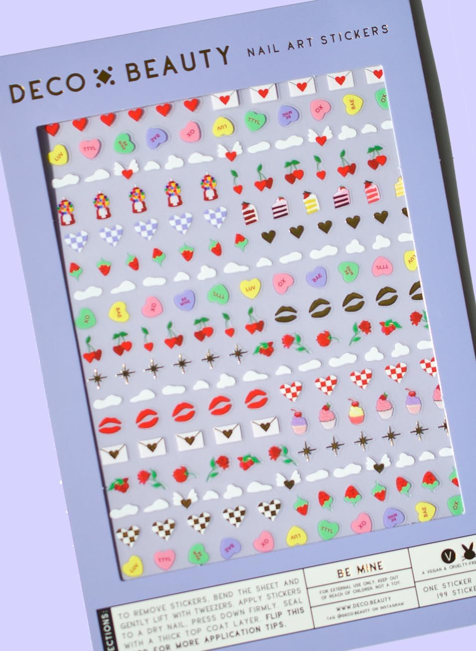 Be Mine Nail Stickers - Lightweight & Easy-to-Apply Art with Cute & Trendy Designs - Durable & Long-Lasting Nail Stickers for Women, Ideal for DIY Manicures