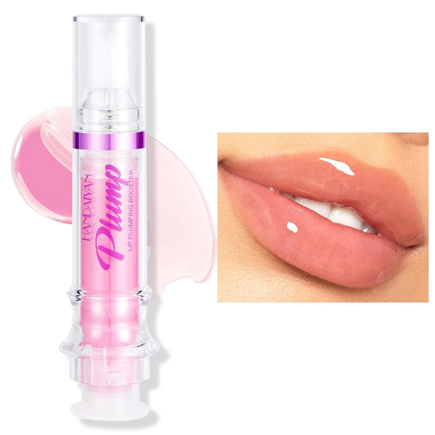 Erinde Lip Plumper Gloss, Natural Spicy Lip Plumping Booster, Ultra-Hydrating & Nourishing Plump Lip Plumper, Glossy Finish Fuller Lip Plumping Oil for Women Girls, 01#
