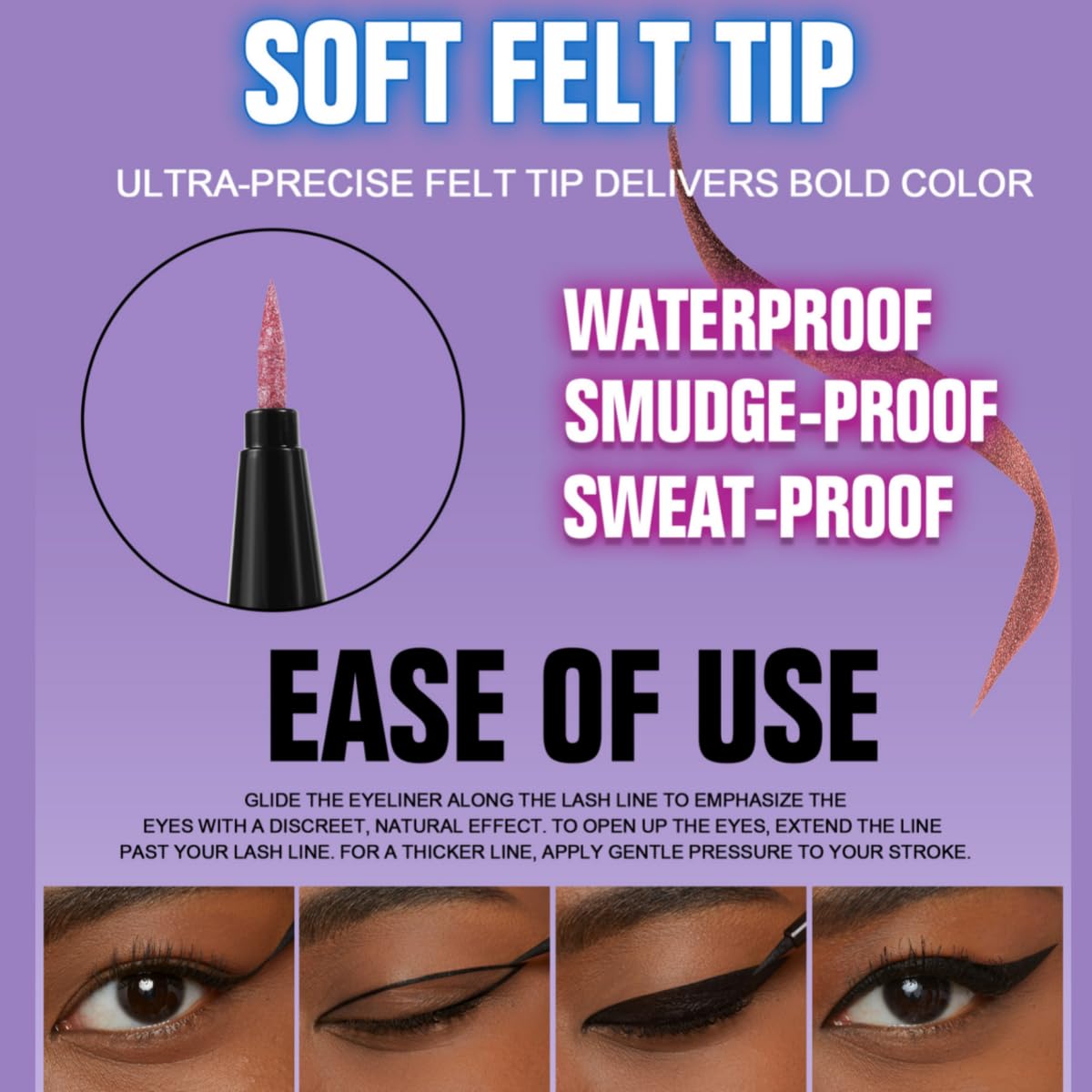 liquid eyeliner waterproof metallic ink eyeliner pencil long lasting high pigmented shimmer Pink