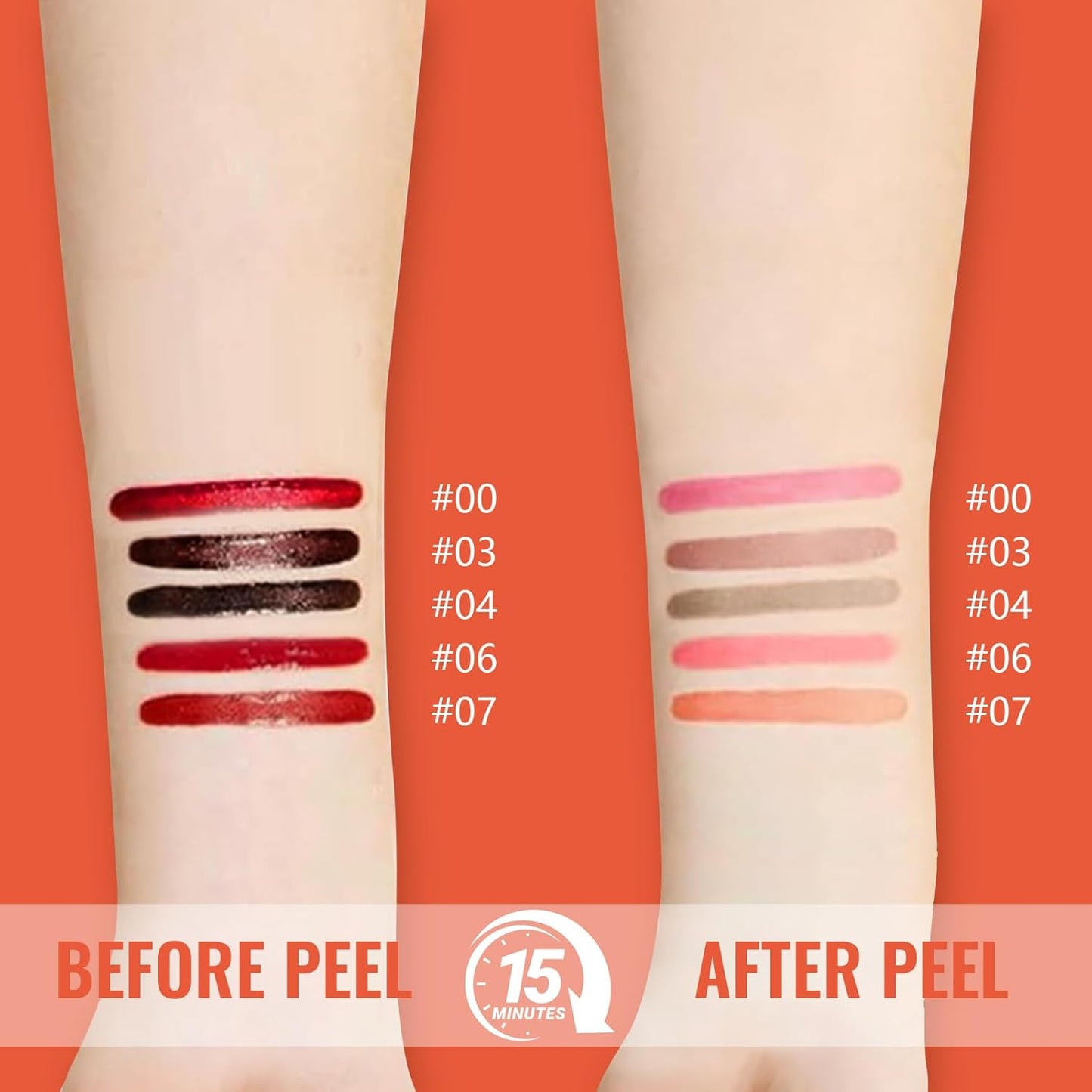 2pcs Lip Stain Peel Off - Lip Liner Stain Long Lasting Waterproof,2-in-1 Lip Liner with Tweezer Nude Matte,Non-Stick Cup,Highly Pigmented，Natural Finish,Stay On All Day,Perfect for Gift (Nude+Mauve)