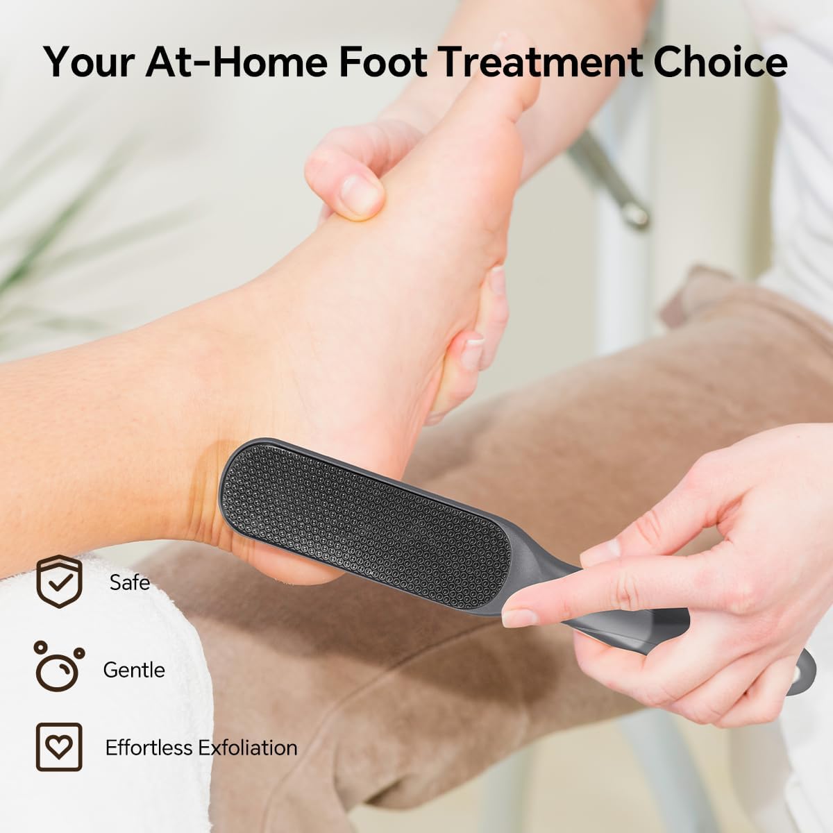 Nano Glass Foot File, Foot Callus Remover, Double Sided Pedicure Tools for Feet, Dual Use of Dry and Wet, Professional Hygienic Foot Scrubber to Achieve Smooth, Silky Feet Instantly (Gray)