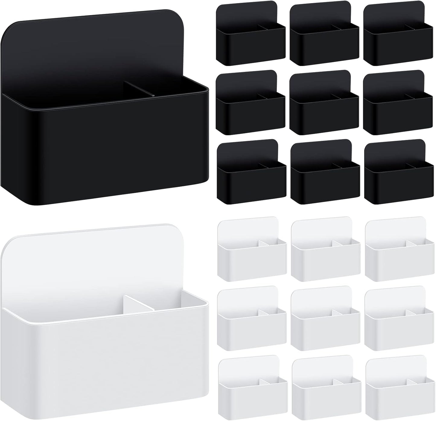 20 Pack Magnetic Dry Erase Marker Holder Bulk Whiteboard Magnetic Marker Holder Pen Pencil Organizer for Classroom Whiteboard Refrigerator Locker Storage (White, Black)