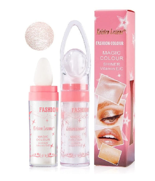 2 Pack Glitter Powder Highlighter Makeup, Body Brightens the Natural Three-Dimensional Face Blusher Patting Powder Highlighter. (01# White moonbeam)