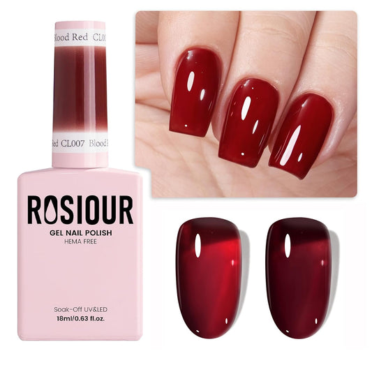 TPO and HEMA Free Jelly Burgundy Gel Nail Polish - 18 ML Dark Jelly Wine Red Gel Polish for Halloween Christmas, Long Lasting Translucent Color Soak Off Gel for Nail Art Salon & Home DIY Manicure