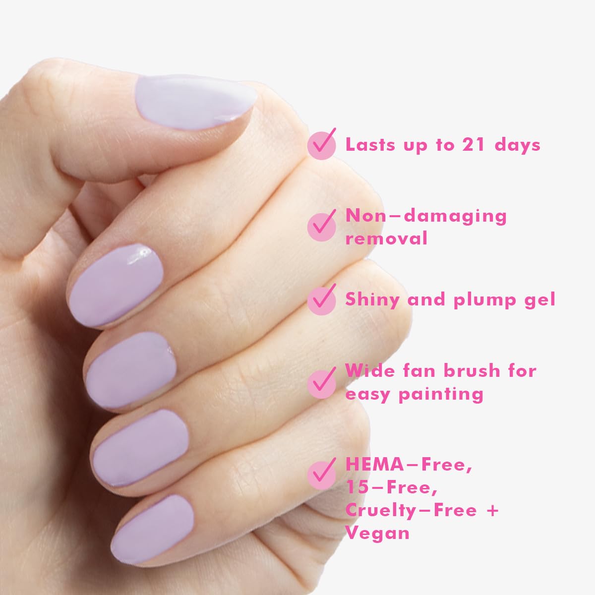 Olive & June Gel Polish | UV LED Nail Lamp Needed | Long Lasting Formula | Up to 21 Days of Wear | Damage-Free Removal | Salon-Quality Manicure, Pedicure at Home | You're Invited | Lilac