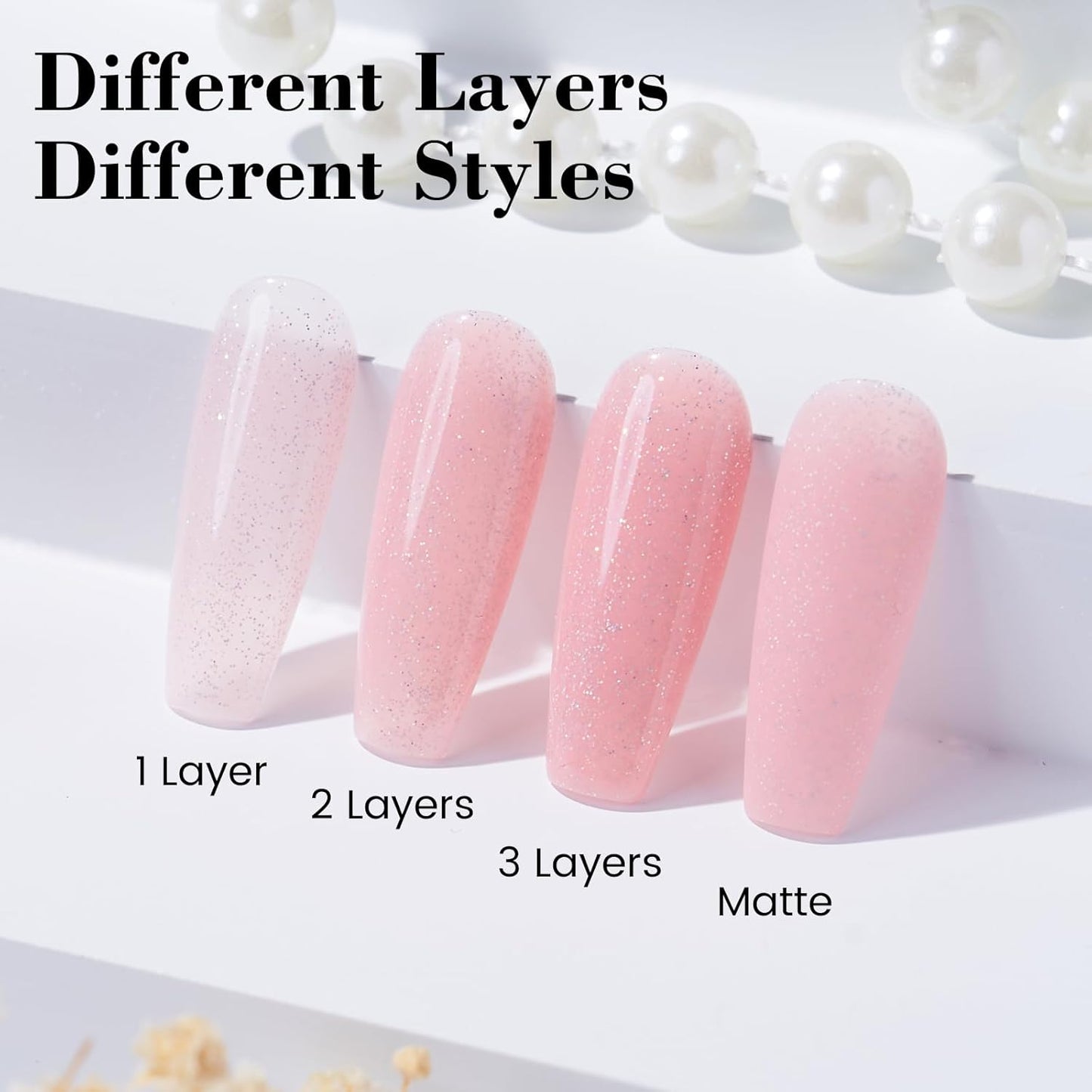 TPO and HEMA Free Milky Pink Gel Nail Polish - 18 ML Glitter Nude Pink Shimmer Nail Polish Gel for Girls Gift, Long Lasting Iridescent Color Soak Off Cured for Home Nail Art Salon