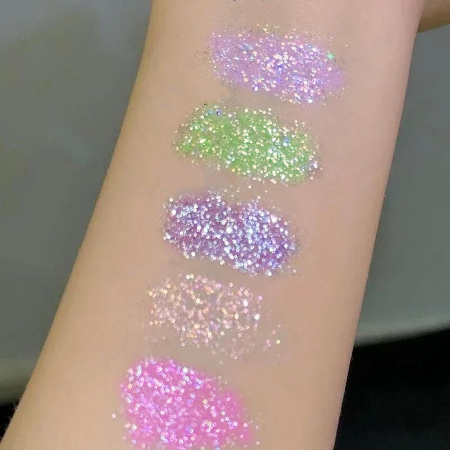 Go Ho Chameleon Green Body Glitter Gel,Color Changing St Patricks Day Face Glitter,Holographic Fine Chunky Sequins Glitters,Reflective Sparkly Festival Rave Accessories