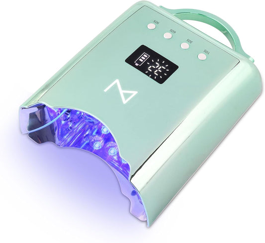 M - NEO Cordless & Rechargeable Nail Curing Lamp 78W with 4 LCD Time Display Timer, Auto Sensor, and Spacious Interior for All Hand Sizes and Nail Lengths (Mermaid)