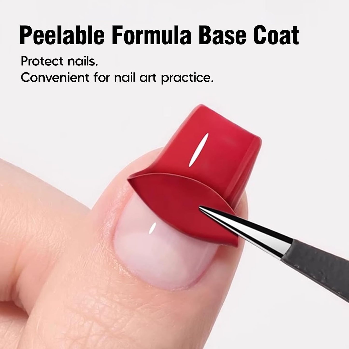 ADHERE Peel-Off Base Gel 15ml Base Coat for Easy Removal Peelable Gel,Without UV Light Needed Base Coat Nail Polish for Take off Nail Practice Beginners