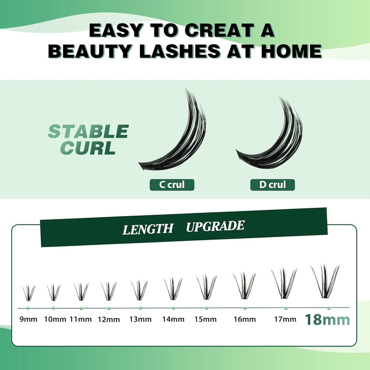 Lash Clusters 300pcs Individual Lashes 40D 0.07D Curl 15mm DIY Eyelash Extension KEYYOU Large Tray Volume Soft&Natural Cluster Lashes(40D-0.07D,15）