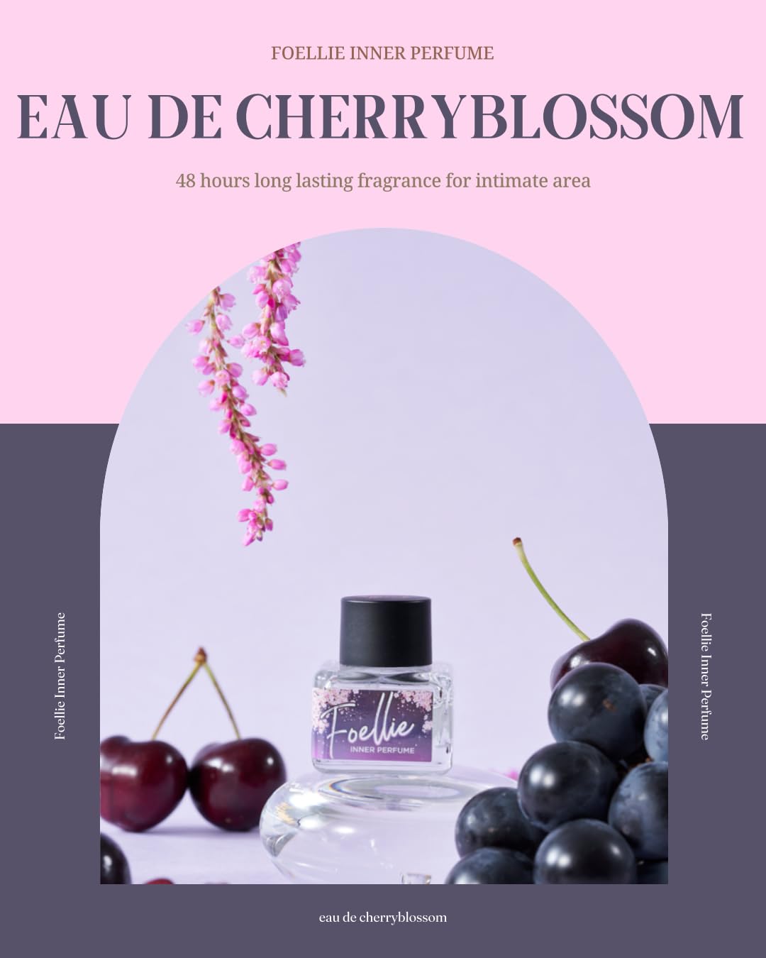 Foellie] eau de cherry blossom - Feminine Inner Beauty Perfume (for Underwear), Sweet Cherry blossom Scents Fragrance, 5ml(0.169 fl oz)