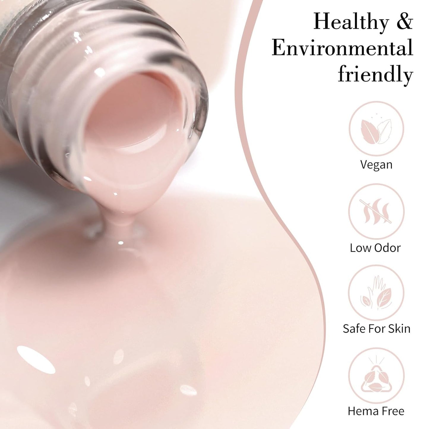 CANNI Pink Gel Nail Polish – Light Nude Oyster Pink, High Gloss Soak-Off UV/LED Gel for French Manicure, DIY Home & Salon Use, 0.32 fl oz